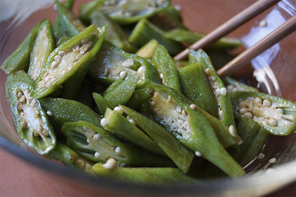 Zubereitung von Okra