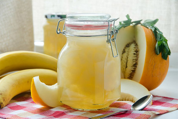 Dessert banane-melon