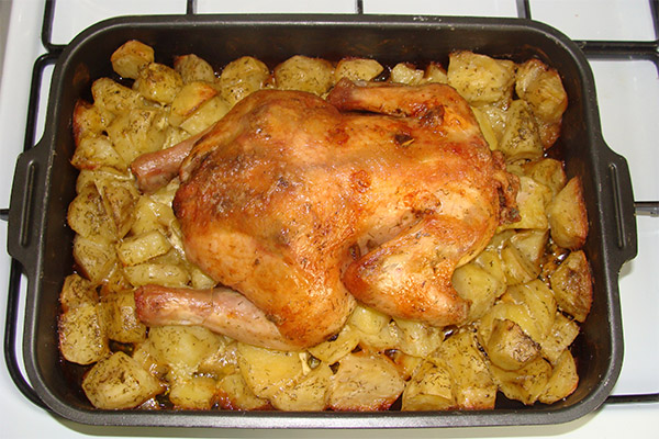 Pommes de terre rôties au poulet