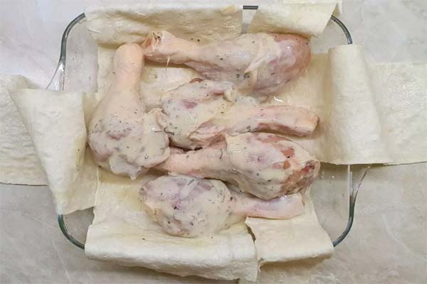 Pilons de poulet en pain lavash