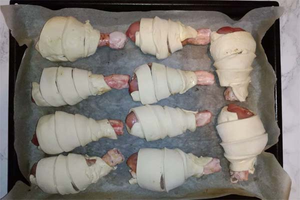 Pilons de poulet en pâte feuilletée